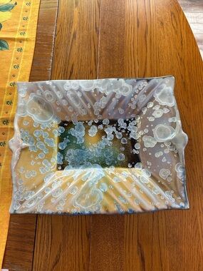 Bill Campbell 2017 Flambeaux Crystalline Glaze Stoneware Tray in EUC Signed